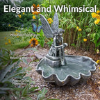 30-Inch Outdoor Waterfall Fountain with Submersible Pump for Patio, Lawn, or Yard