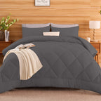 King Size Cooling Comforter Set - 2/3 Piece All-Season Bedding Set, Soft Breathable Lightweight Bedding with 1 Comforter and 1 or 2 Matching Pillow Shams, Easy Care, Ideal Holiday Gift