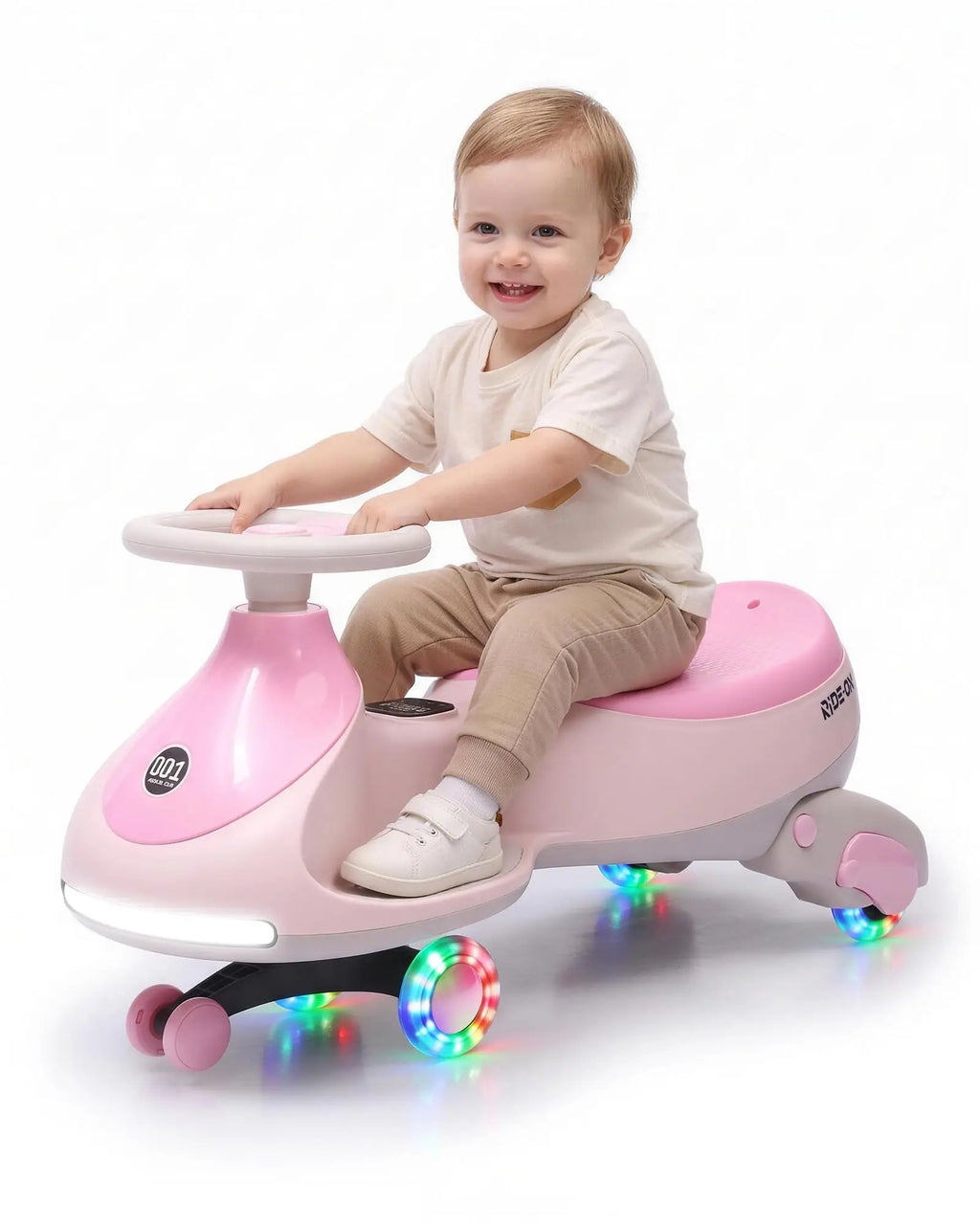 12V 2-in-1 Kids Electric Wiggle Car Ride On – Pedal & Swing, 360° Steering, Flashing Wheels, Music, Anti-Rollover, Rechargeable Battery, High Weight Capacity – Indoor Outdoor