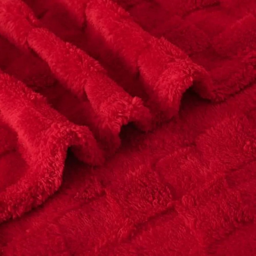 Fleece Throw Blanket 50"×60" for Couch Sofa Bed, Super Soft Cozy Plush Microfiber Flannel Blanket with 3D Checke Design Lightwe