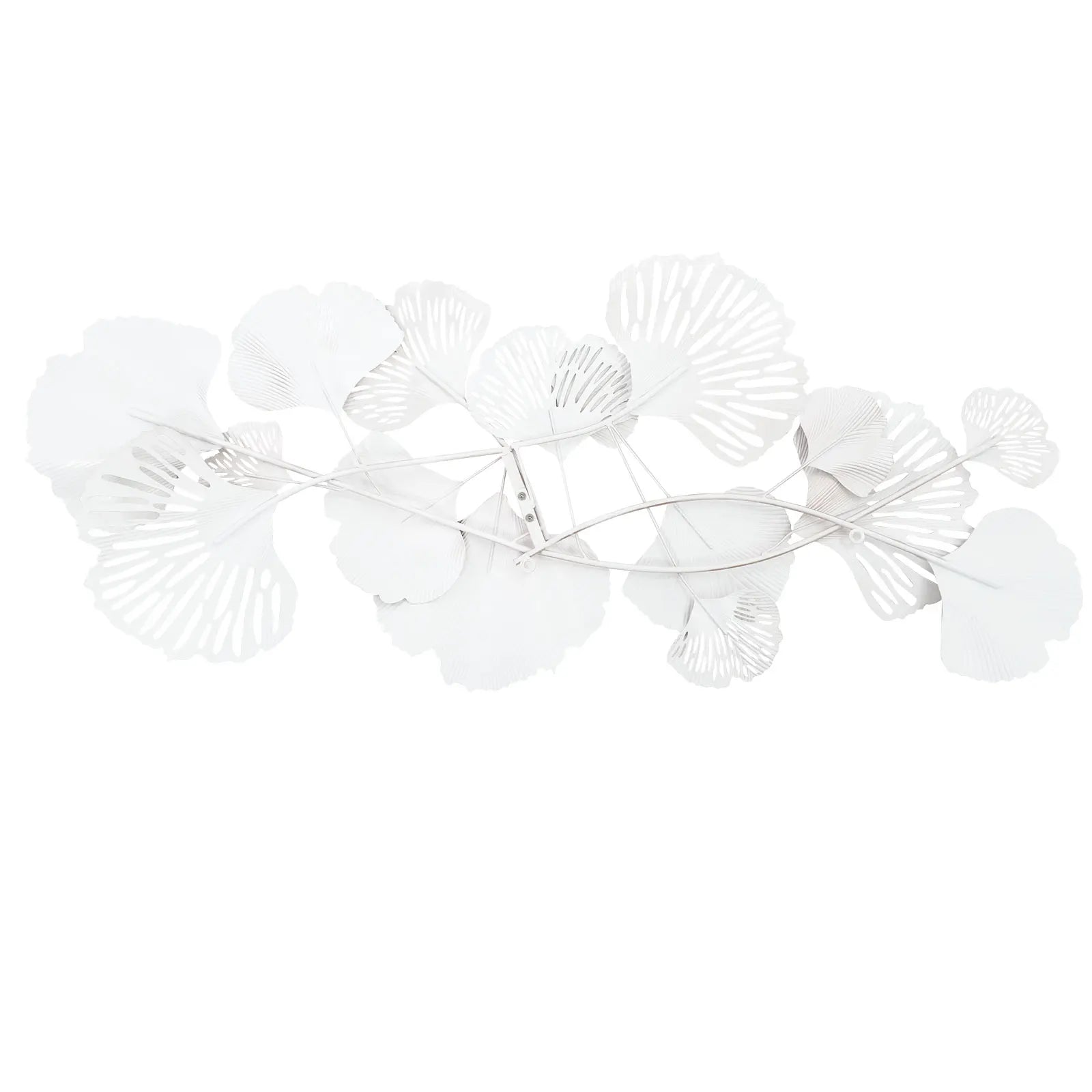 Large Ginkgo Leaf Metal Art, Metal Wall Decor, Handmade Iron Wall Hanging for Living Room Bedroom 54x24 Inch