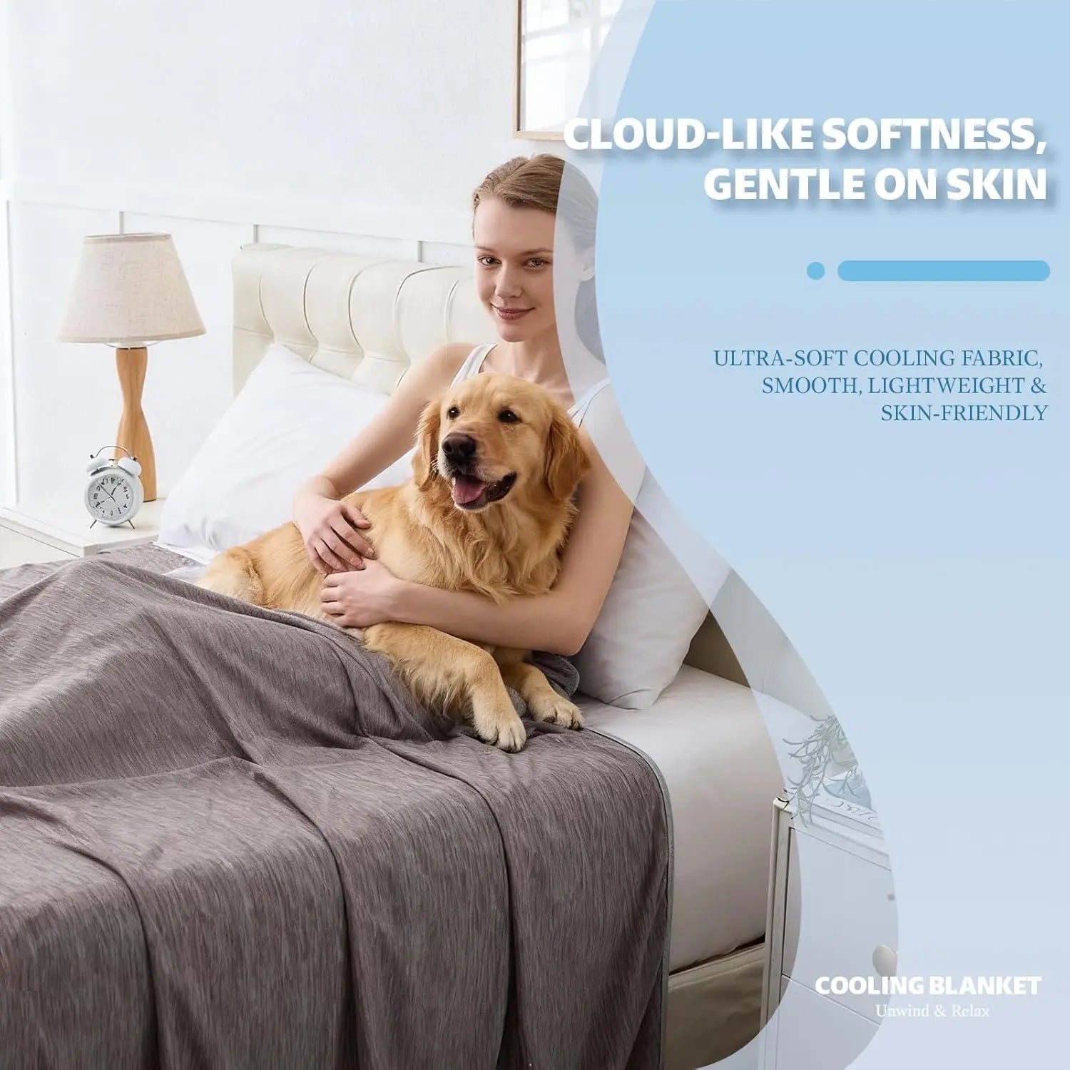 Summer Cooling Blanket Ultra-Breathable Cloud Pattern Soft Lightweight Ice Silk Air Conditioning Throw Blanket for Hot Sleepers Night Sweats Bed Sofa Cover Machine Washable Thin Summer Quilt