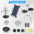 Outdoor Solar Fountain Patio Solar Water Fountain Solar Bird Bath Fountain Waterproof Cascade Water Feature Outdoor Garden