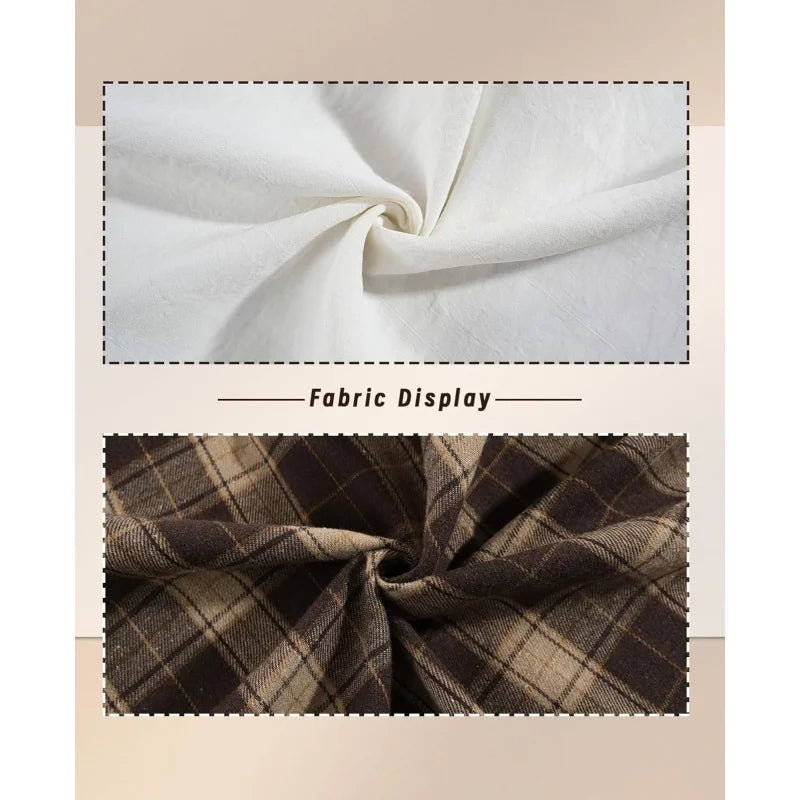 Victorian Dress for Women 2-Pieces Edwardian Dress 1800s Costume Plaid Maxi Skirt
