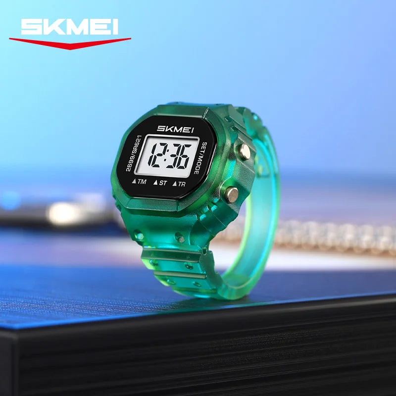 SKMEI 2699 New LED Digital Women Fashion Cool Rings Finger Watches Chronograph Plastic Watches Lady Jewelry （Cannot adjust size）