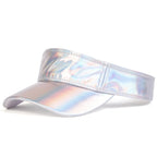 Unisex Laser Colorful PVC Empty Top Baseball Caps Spring Summer Outdoor Adjustable Casual Hats Sunscreen Hat Sports Cap