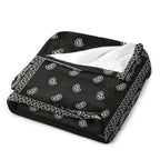 Black Bandana Paisley Art Blanket Soft and Warm Throw Digitally Printed Super Soft Micro Plush Blanket for Sofa Bed Living Room