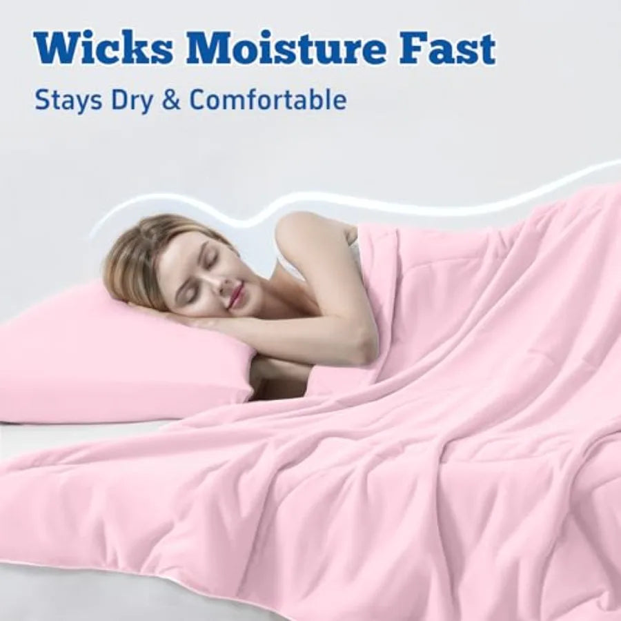 Cooling Comforter Set Size Lightweight Blanket for Hot Sleepers with Cooling Pillowcases 2-Piece Bedding Set for Night Sweats a
