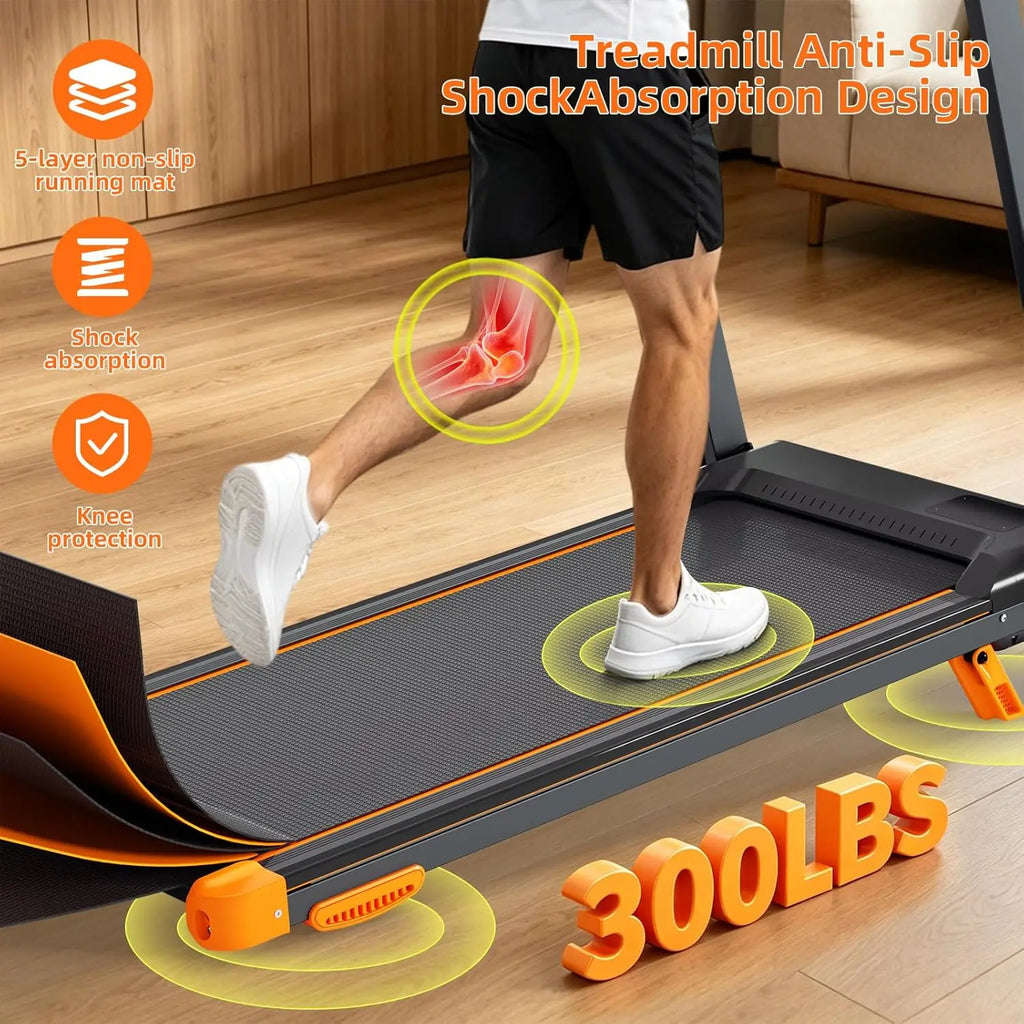 Walking Pad Treadmill, Treadmill with 12% Incline, 3-in-1 Foldable Treadmills for Home,12 HIIT Modes, Quiet Treadmill with Incline, 300 LBS Capacity, with App, Speaker, Heart Rate,and LED Display