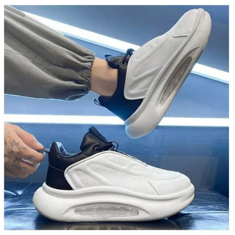 Men's shoes for summer and spring. Men's style, versatile, thick sole, heightening, breathable. Sports air cushion, shock absorp
