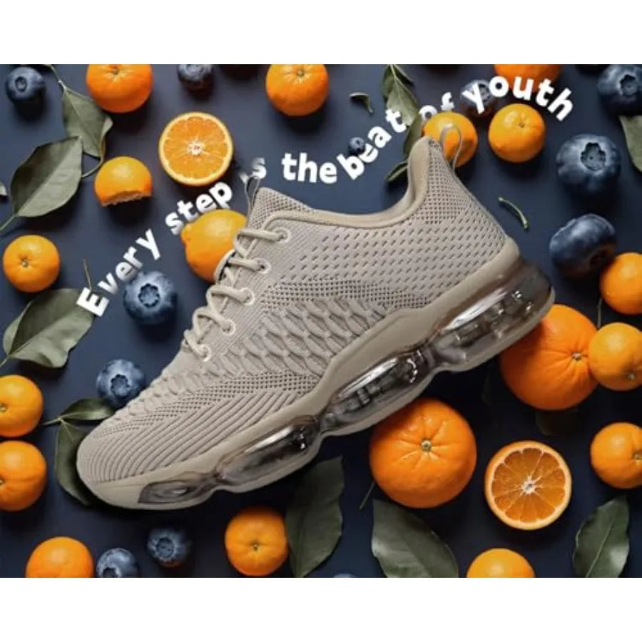Socviis Men's Air Cushion Running Shoes Breathable Tennis Fashion Sneakers Non Slip Workout Casual Sport Shoes Gym Training Com
