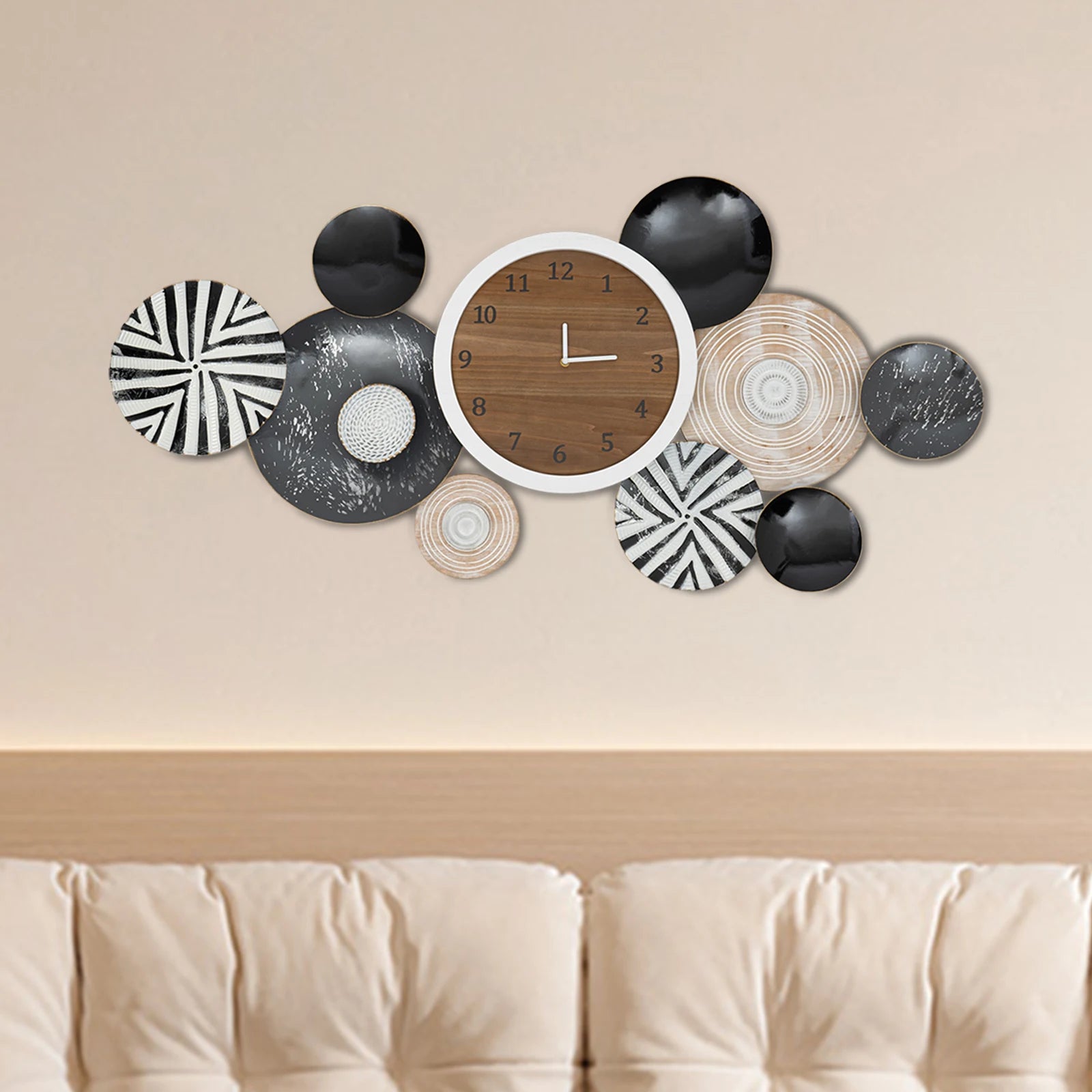 Large Luxury Silent Wall Clocks Aesthetic Art Mural Wall Watch Horloge, Decorative Non-Ticking Wall Clock for Living Room Conference Room