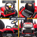 24V Kids Ride On Tractor w/400W Motors, 2-IN-1 Power Tractor Wheels w/Remote Control, Tiltable & Detachable Trailer, Adjustable Seat, Music, 24Volt Ride On Toys Electric Tractor for Kids