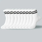 6/10/20 Pairs Men Women Striped Round Neck Socks Spring Autumn Breathable Odor Proof Sweat Absorbing All-Season Casual Socks