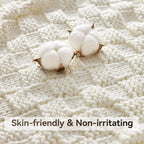 Knitted Weighted Blanket for Adults, 12lbs 48"x72", Breathable Chunky Knit, Cooling Heavy Blanket for Hot Sleepers, Ivory White