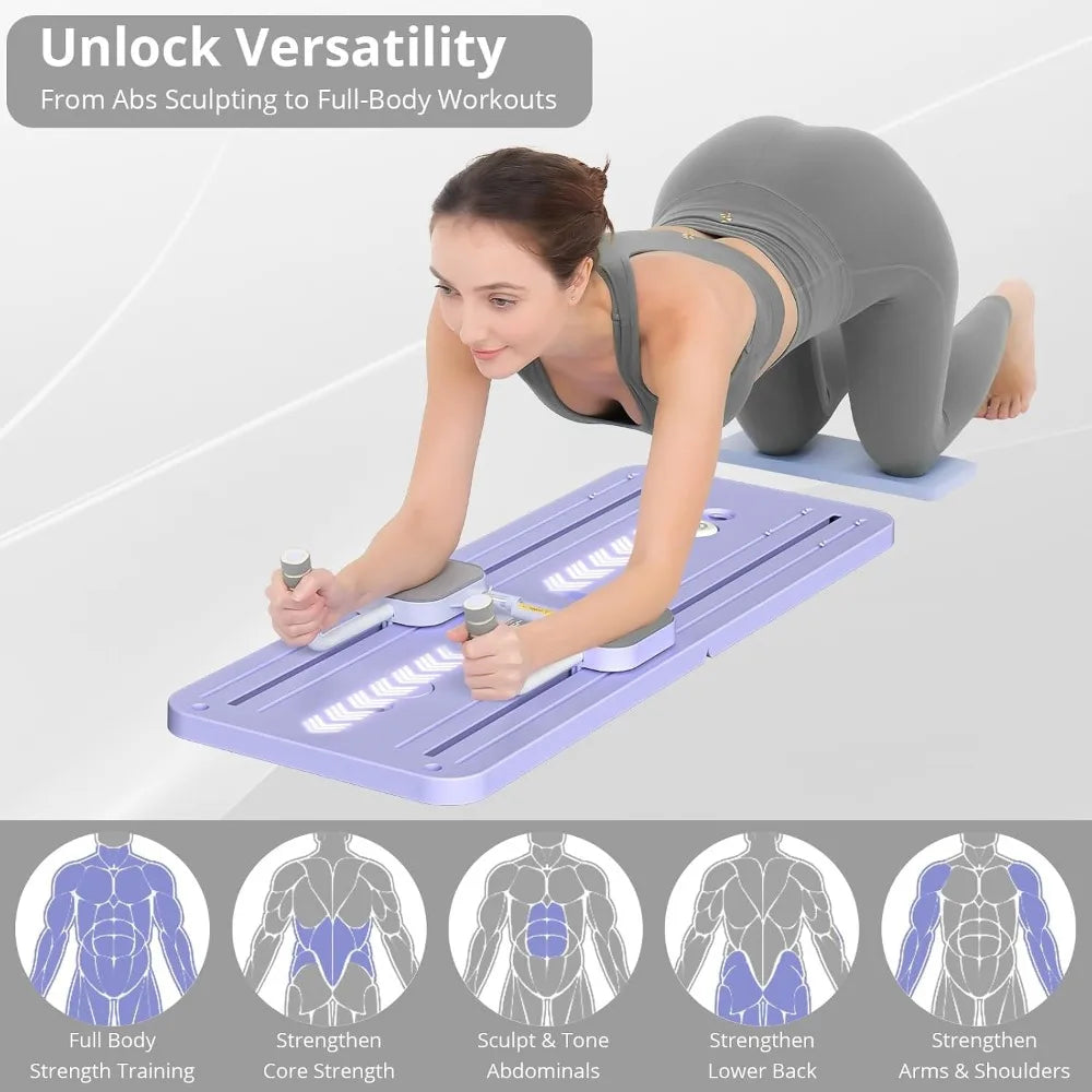 Multi-Purpose Foldable Pilates Reformer Board for Home, 5-in-1 Sliding Board