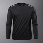 Reflective Sport Gym T Shirt Men Quick Dry Running Bodybuilding Shirts Men Long Sleeve Fitness Pullover Top Spring Autumn