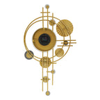 Metal Wall Clock, Luxury Decorative Art Clock, Battery Powered Round Wall Decor Silent Clocks 17.72*30.71in for Home Living Room Bedroom Kitchen Office Decor