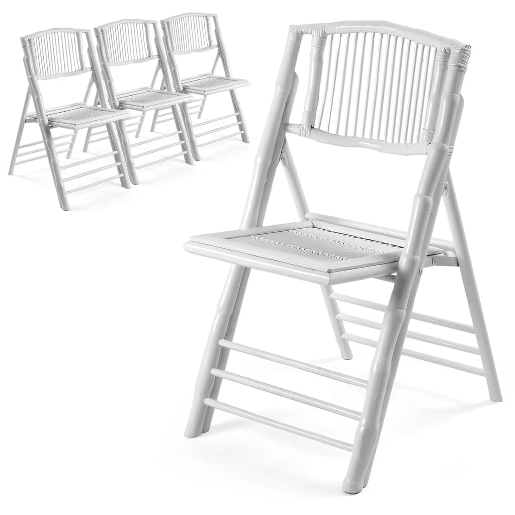 Bamboo Folding Chair, Foldable Dining Wood Chairs Comfortable Seat for Outdoor & Indoor, Patio, Porch, Wedding,, Customized