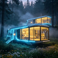 customized Expandable Apple Cabin Prefabricated Movable Tiny House 20ft 40ft for Outdoor Glamping Resort Use with Solar Panel