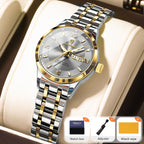 POEDAGAR Luxury Fashion Woman Watch Luminous Waterproof Stainless Steel Ladies Wristwatch Quartz Week Date Elegant Woman's Watches Male Reloj