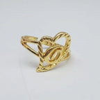 Duoying Custom Initial Rings Personality Hip-Hop Ring Heart Rings Letter Ring Heart Shape Gifts For Mom Gift