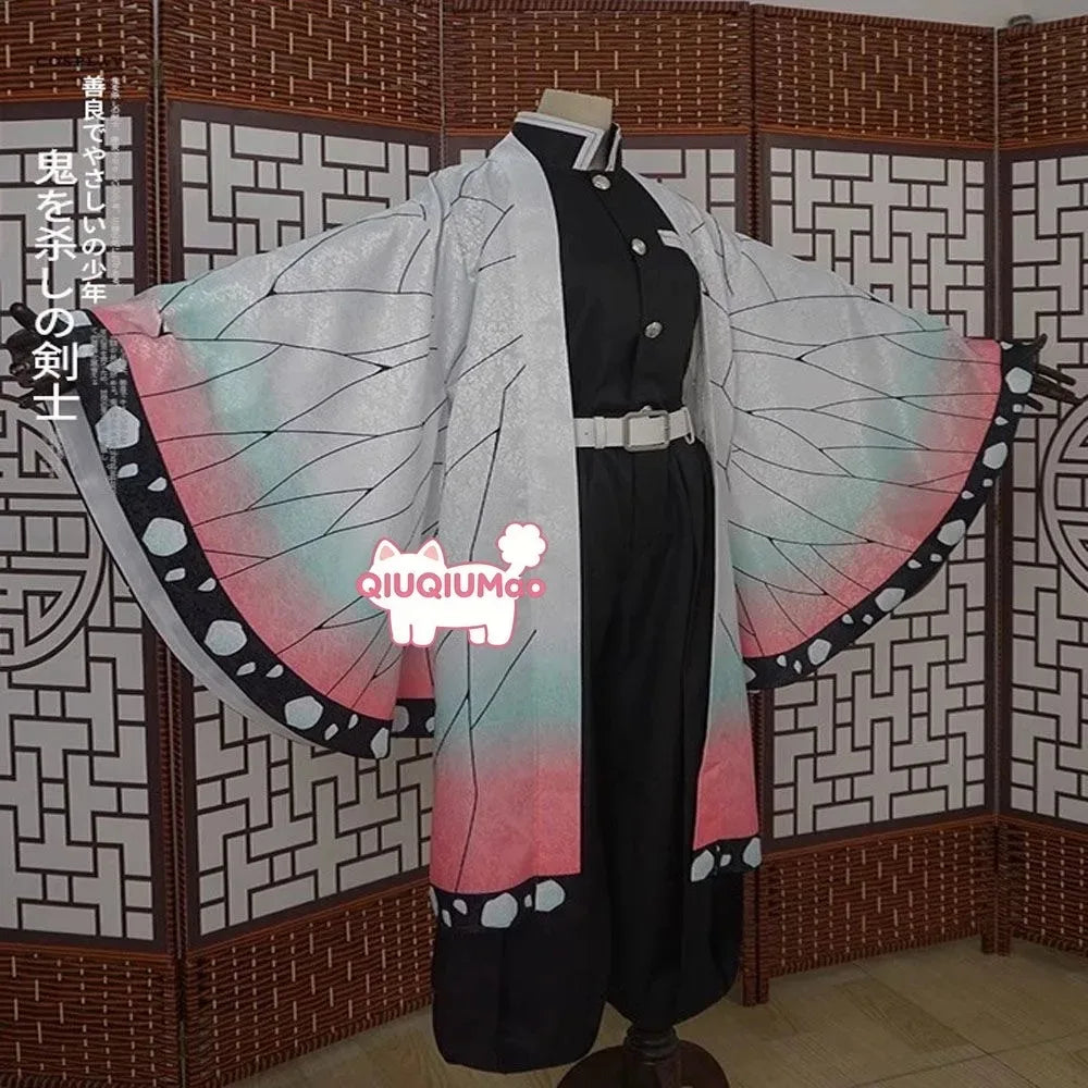 Fashion Anime Kochou Shinobu Cosplay Costume Kisatsutai Women Japanese Haori Uniform Wig Halloween Party Comic Con Outfit
