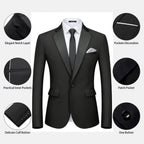 Men's Slim Fit Suit Blazer Business Wedding Party 2-Piece Jacket & Pant Suit