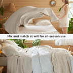 100% Cotton King Size Blanket for Spring Summer, Ultra Soft Waffle Weave King Blanket for Bed, Thin Lightweight Breathable Bedd
