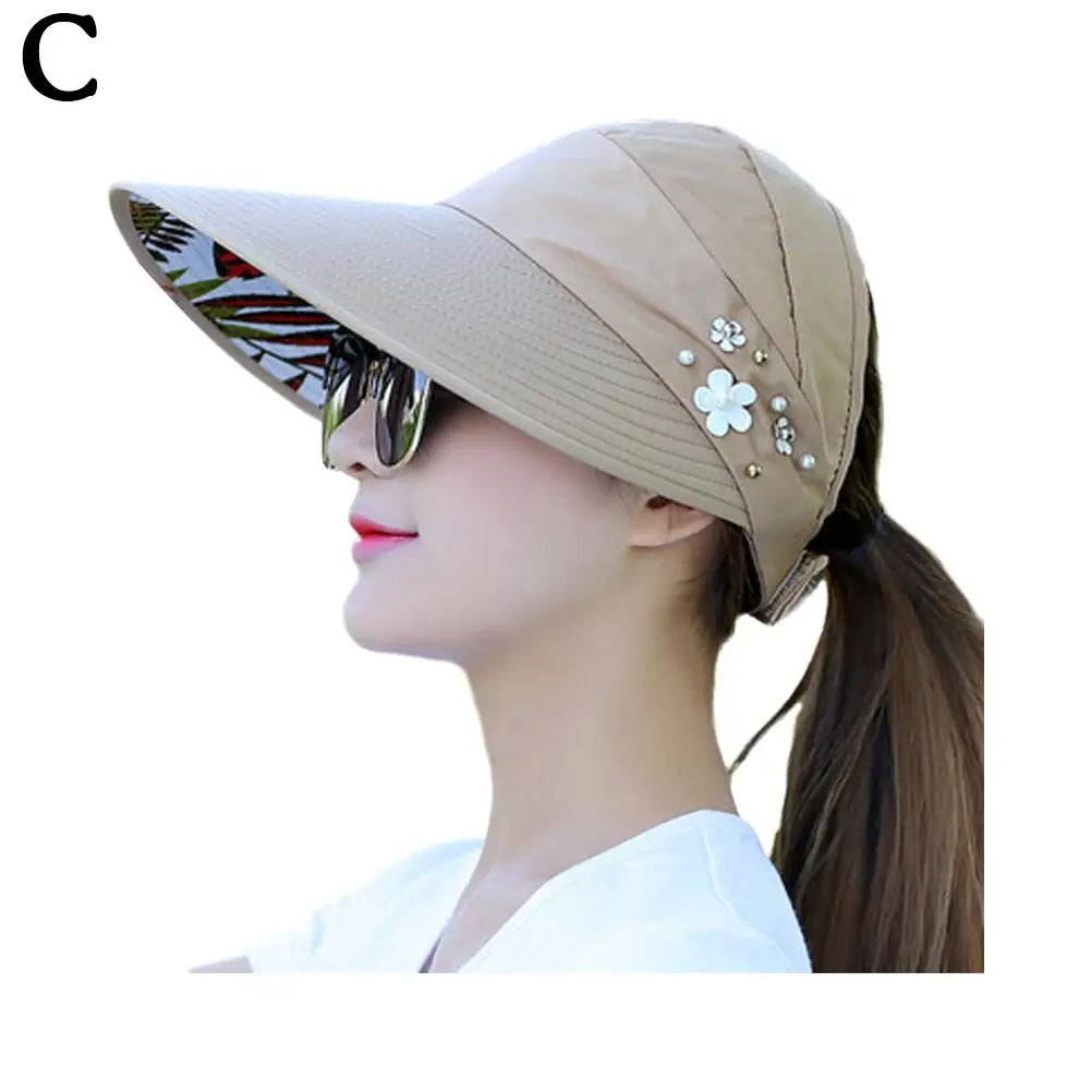 Fashion, Ladies, Summer Vacation, Wide Brim Foldable Sun Hat, UV Protection, Beach Sun Hat, Casual Hat