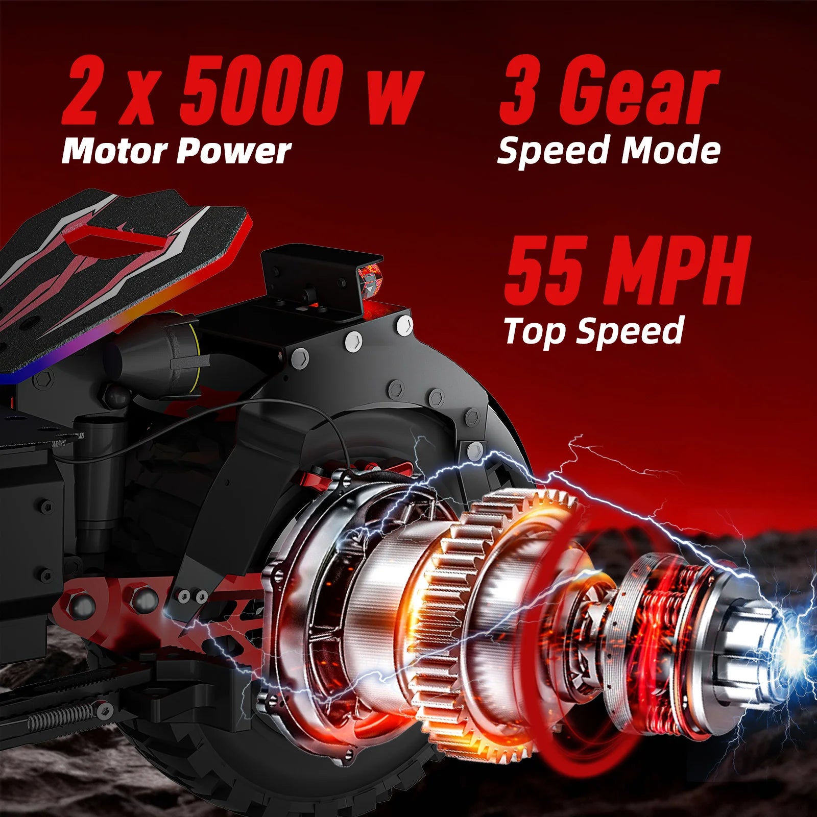 US Stock JL86 10000W Powerful Electrical Kick Scooter with 13inch Fat All-Terrain Tires 55MPH Electric Scooter