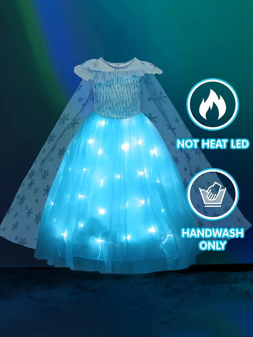 LED Princess Ball Gown Glowin Rapunzel Costume for Girls Tangled Rapunzel Frock Light up Cosplay Dress Christmas Toddler Girl