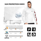 Mens UPF 50+ Fishing Shirts, Sun Protection Hoodie American Flag Long Sleeve UV Hiking Shirt Quick Dry SPF Rash Guard