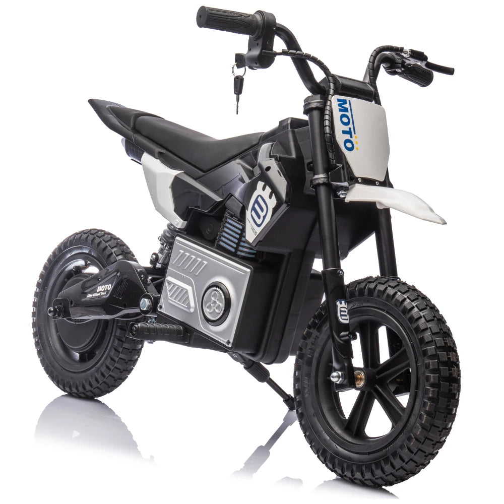 24V Kids Ride On Electric Toy Motocross Motorcycle,200W High Speed Hub Motor,Rear wheel shock absorber,Adjustable speed,LED breath lamp,Bluetooth,Music,Speeds 3.11-9.32MPH For Kids Aged 5-12