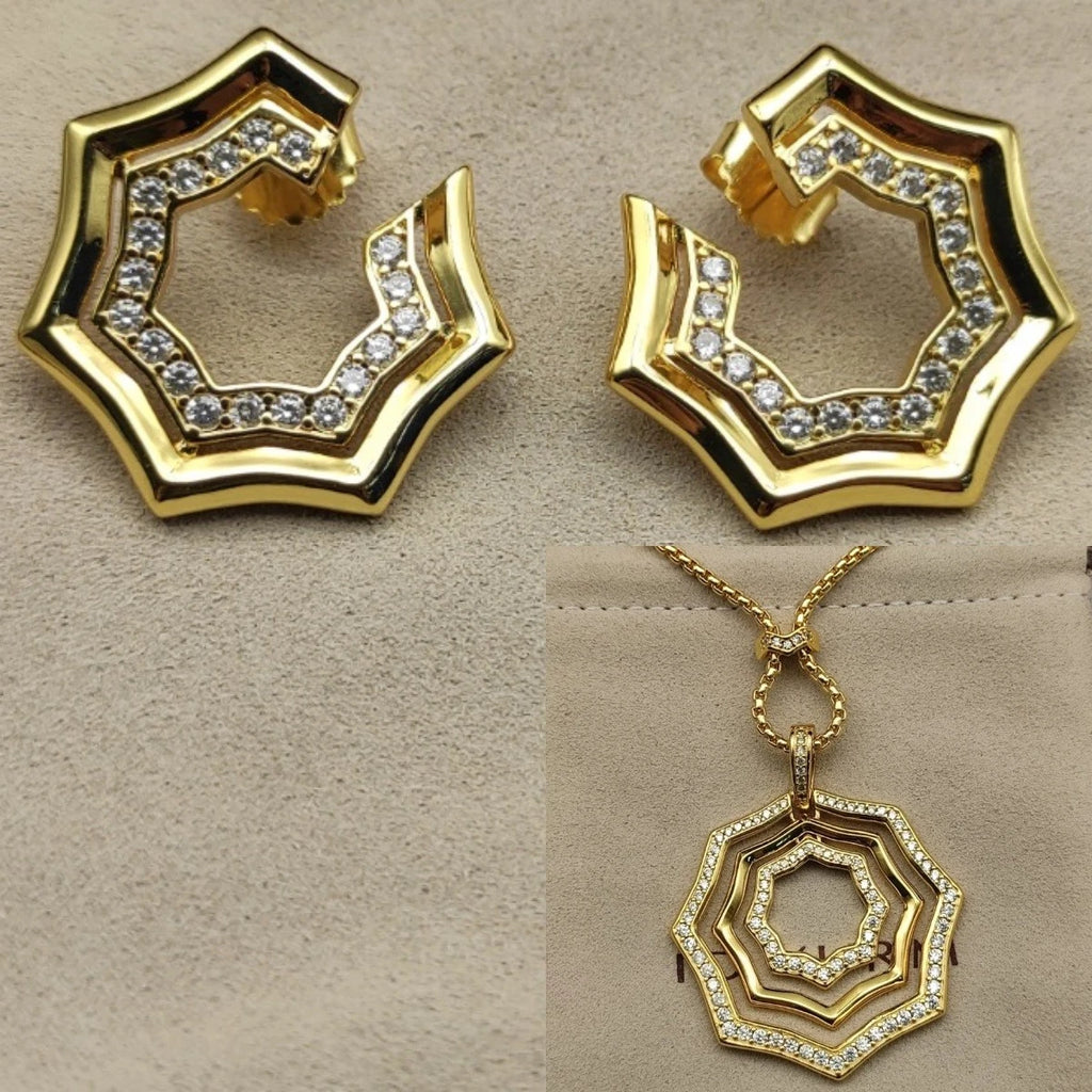 2025 New High-Quality Christmas Serrated Stackable Necklace and Earrings Set - Elegant and Simple Style