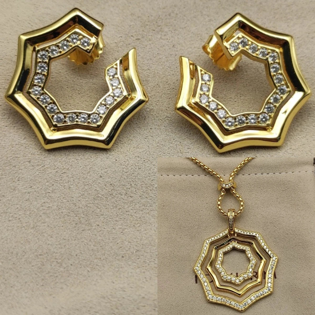 2025 New High-Quality Christmas Serrated Stackable Necklace and Earrings Set - Elegant and Simple Style
