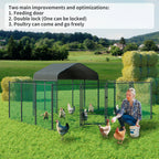 Large Metal Chicken Coop Cage Chicken Run with Waterprrof Cover Walk-in Cage Kennels Poultry House for Outdoor Hens Ducks Gooses