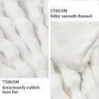Faux Fur Throw Blanket for Couch, 1000 GSM Cozy Fuzzy Fluffy Soft Plush Thick Bubble Sherpa Blanket for Sofa Bedroom Living Room