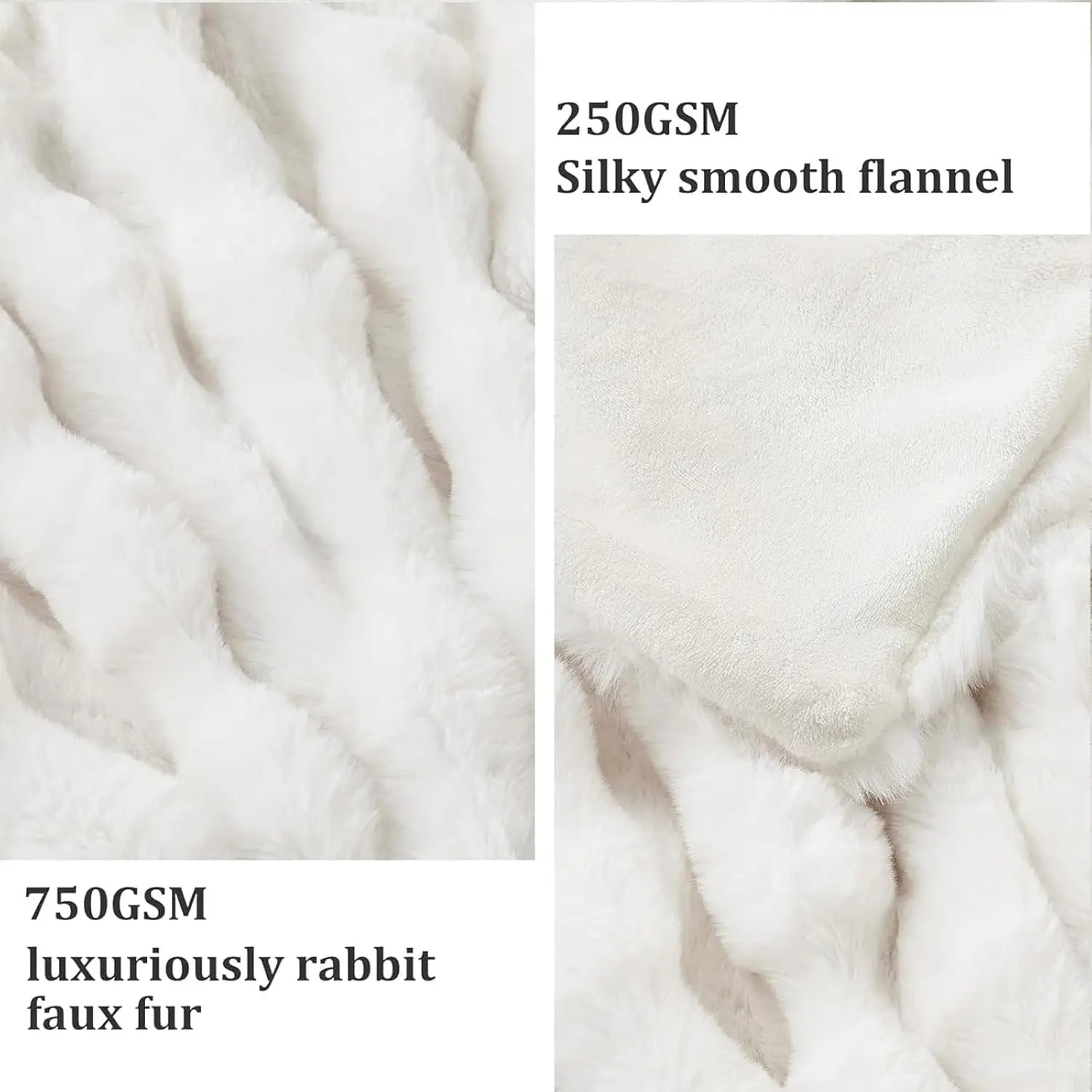 Faux Fur Throw Blanket for Couch, 1000 GSM Cozy Fuzzy Fluffy Soft Plush Thick Bubble Sherpa Blanket for Sofa Bedroom Living Room