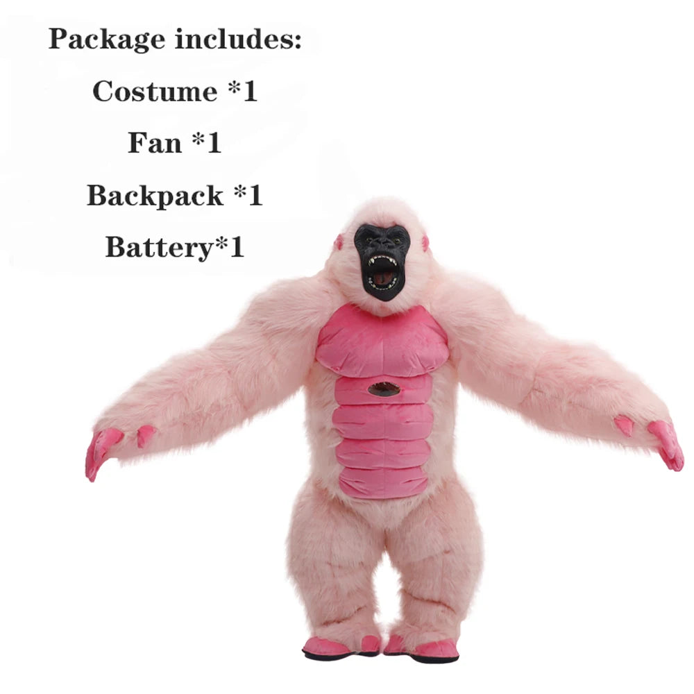 US stock Inflatable Polar Bear Costume Mascot for Advertising Christmas Halloween Adult Fursuit Panda Gorilla Carnival Suit
