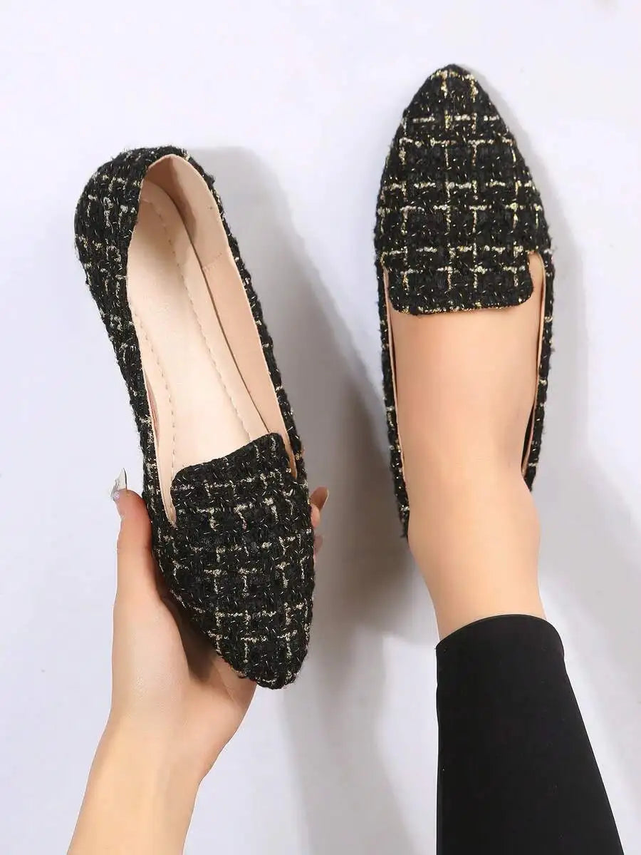 Pink Bowknot Pointed Toe Slip-On Flats For Women Comfortable Casual Summer Shoes