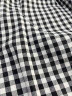 Pariaura 1960s Vintage Black And White Checkered High Waist Maxi Skirt,Summer Holiday Vacation Elegant Pleated A-Line Hem Draped French Gingham Chic Skirt