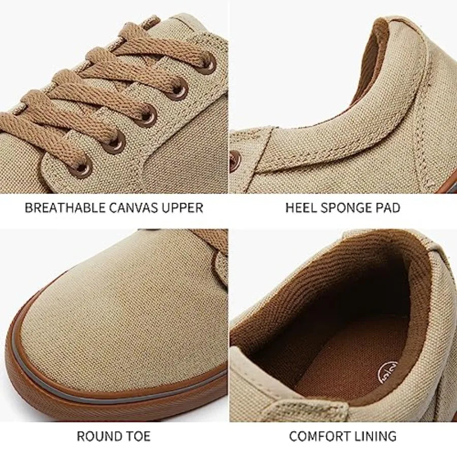 BENPAO Mens Casual Shoes Fashion Sneakers for Men Low Top Lace Up Canvas Shoes