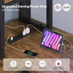 Full Size Gaming Loft Bed with Desk, Storage Drawers, Power Outlet, Metal Frame, RGB Lights, Space-Saving Design for Teens, Guar