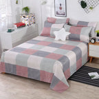 3pcs/Set Home Textile Bed Sheet Set with Pillowcases Cotton Material Lovers Room Bedding Room Flat Sheet