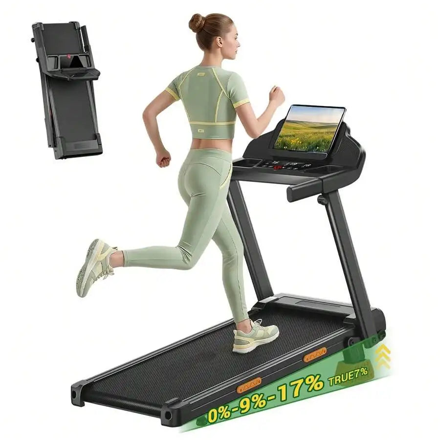 17% Incline Treadmill With Home, Portable Treadmills For Home With Handle,Treadmills For Home And Office, 300 Lbs Weight Capacity.