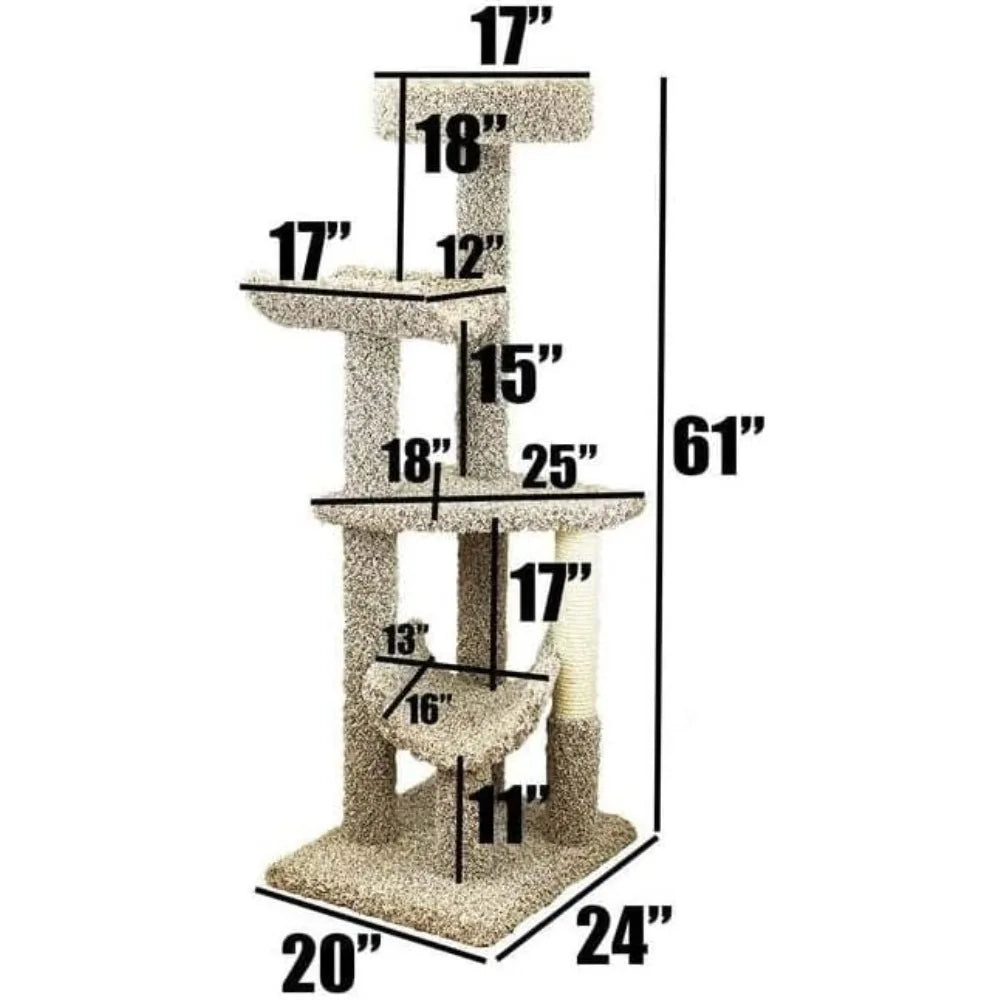 New Cat Condos 140002-Neutral Multi Level Large Cat Gym Cat Tree