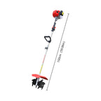 51.7cc Gas Tiller Cultivator, 1.45kW 2-Stroke Engine, Shoulder Strap & Fender, Lightweight for Garden, Farm, Soil Loosening