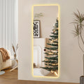 LED Lighted Full Length Vanity Mirror with Rounded Corners, Large Wall Mounted Body Mirror, Illuminated Dressing Mirror for Bedroom Living Room Dressing Room Hotel Decor