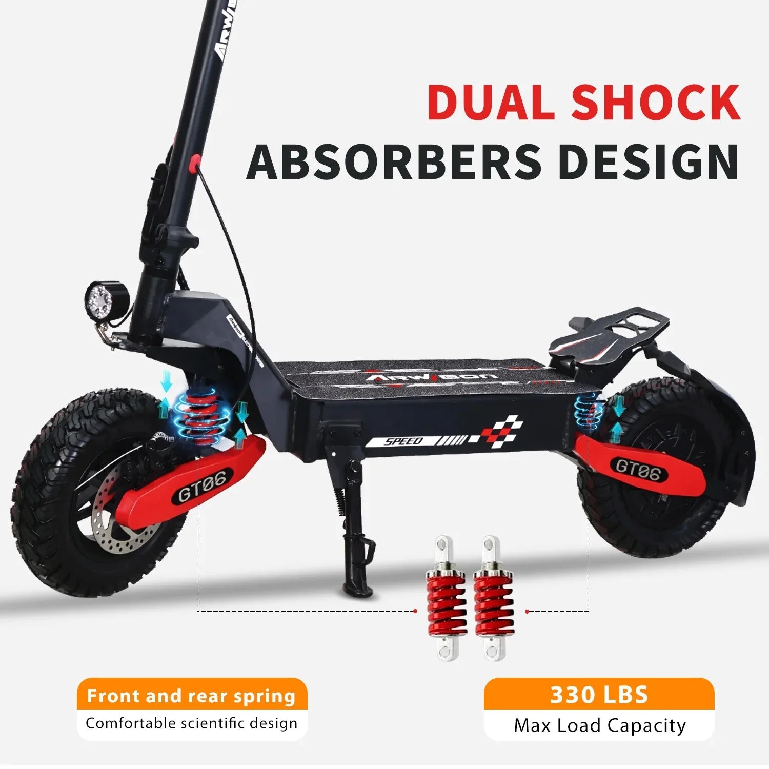 Electric Scooter for Adult, 1200W Motor, Folding E-Scooter Up to 40Mph & 30 Miles Range, 11" Off Road Tire Scooter with Dual Sus
